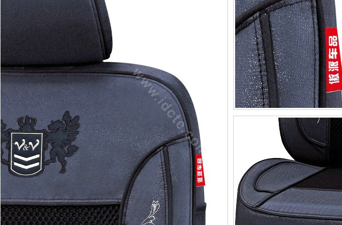 VV Lyocell mesh Custom Auto Car Seat Cover Set - Black Blue