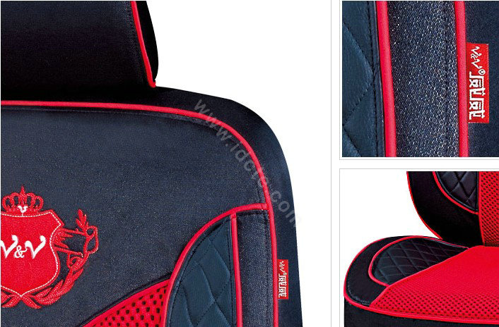 VV Lyocell mesh Custom Auto Car Seat Cover Set - Black Red