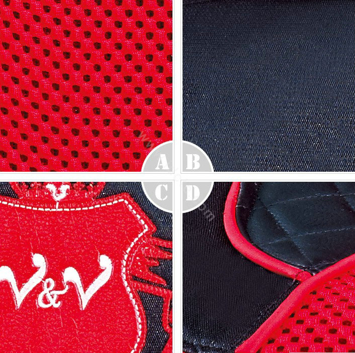 VV Lyocell mesh Custom Auto Car Seat Cover Set - Black Red