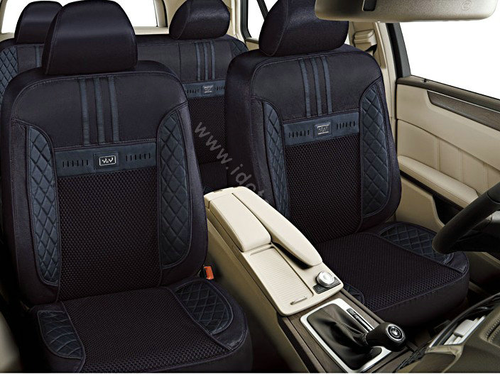 VV Lyocell mesh Custom Auto Car Seat Cover Set - Black