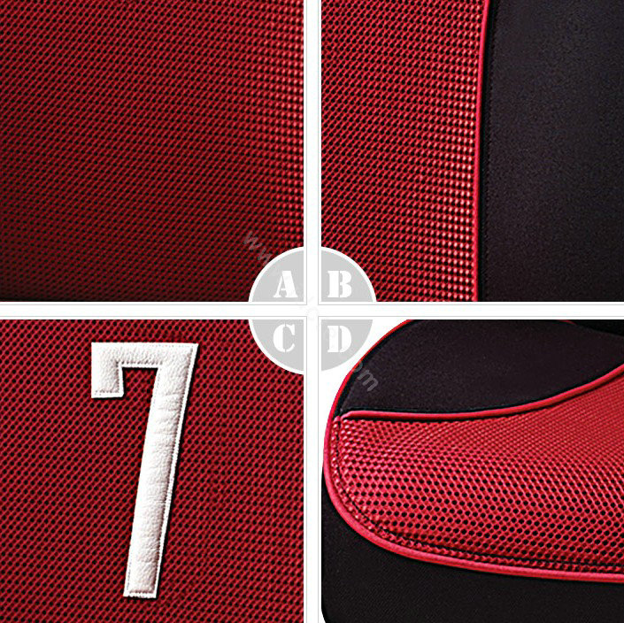 VV Sports mesh Custom Auto Car Seat Cover Set - Red Black