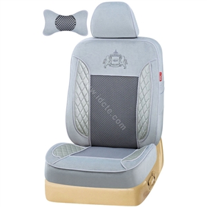 VV camel velvet mesh Custom Auto Car Seat Cover Set - Gray
