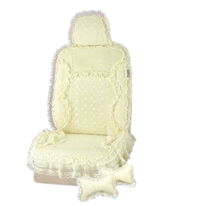VV lace microfiber Custom Auto Car Seat Cover Set - Beige