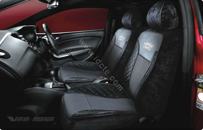 VV velvet mesh Custom Auto Car Seat Cover Set - Black