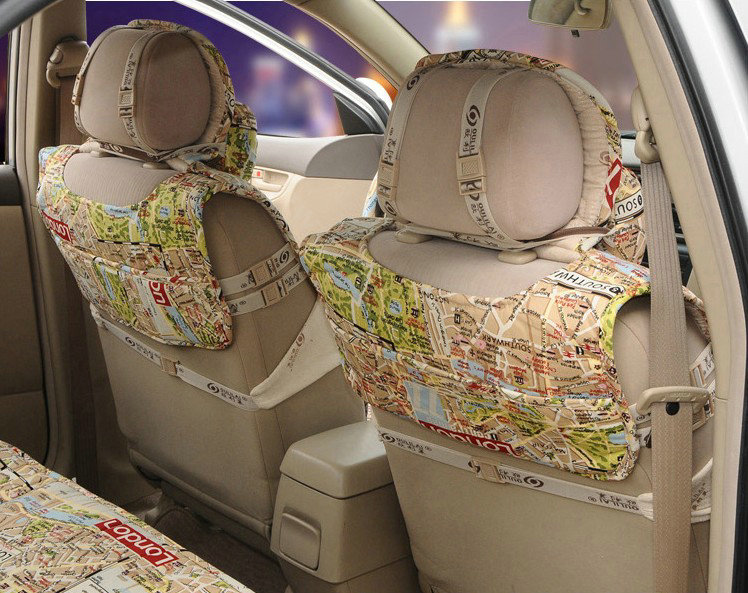OULILAI British Fashion Traffic line Universal Auto Car Seat Cover Cushion 9pcs - Beige