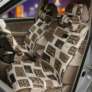 OULILAI British Fashion flag Universal Auto Car Seat Cover Cushion 9pcs - Brown