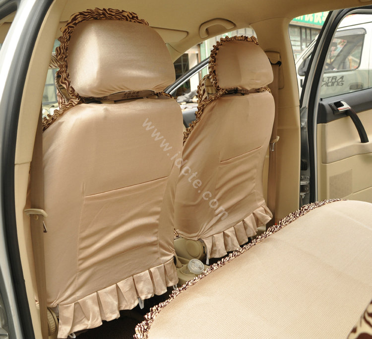 Zebra Lace Universal Auto Car Seat Cover Set 21pcs ice silk - Beige