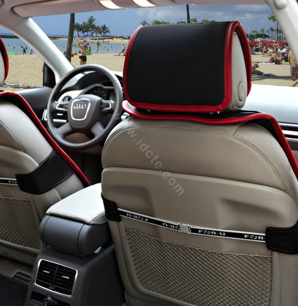 FORTUNE Custom Auto Car Seat Cover Cushion Set artificial leather - Red Black