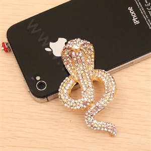 Alloy Cobra Crystal Metal DIY Phone Case Cover Deco Kit - Gold