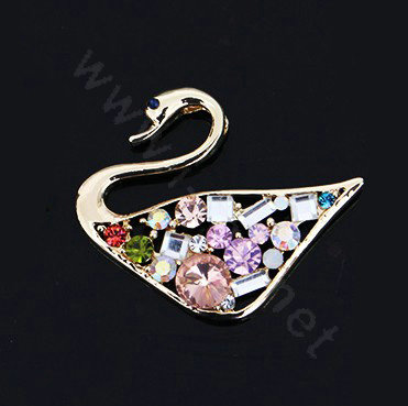 Alloy Swan Crystal Metal DIY Phone Case Cover Deco Kit - Multicolor