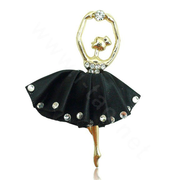 Ballet girl Alloy Crystal Metal DIY Phone Case Cover Deco Kit - Black