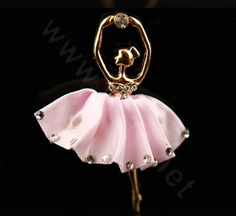 Ballet girl Alloy Crystal Metal DIY Phone Case Cover Deco Kit - Pink
