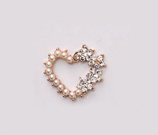 Bling Lover Alloy Crystal Pearl Lens sticker DIY Phone Case Cover Deco Kit - White