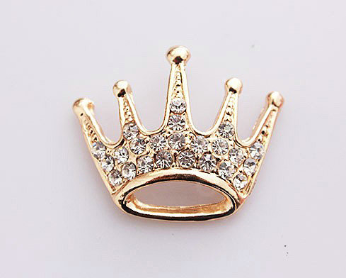 Crown Alloy Crystal Metal DIY Phone Case Cover Deco Kit - Gold