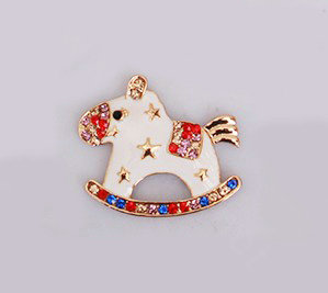 Horse Alloy Bling Metal Crystal DIY Phone Case Cover Deco Kit - Red White