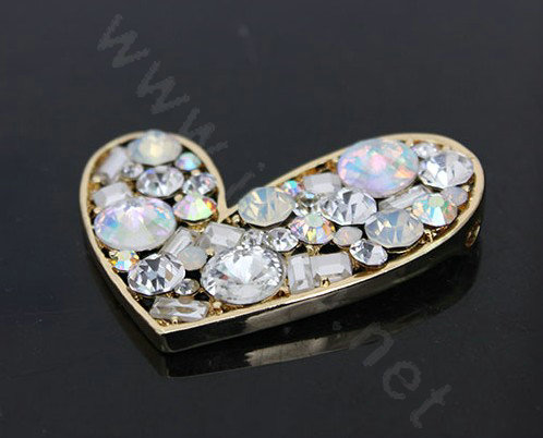 Lover Rhinestone Alloy Crystal Metal DIY Phone Case Cover Deco Kit - White