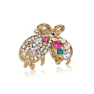 Hair Jewelry Crystal Rhinestone Butterfly Metal Hair Clip Claw Clamp - Multicolor