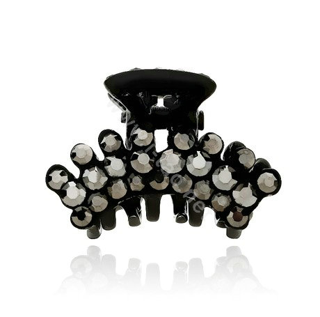 Hair Jewelry Crystal Rhinestone Metal Hair Clip Claw Clamp - Black