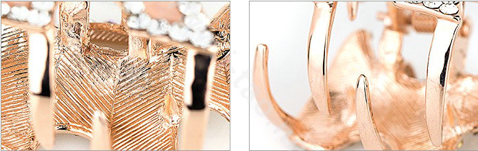 Hair Jewelry Crystal Rhinestone Puppy Glaze Metal Hair Clip Claw Clamp - Apricot