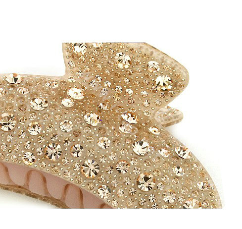 Hair Jewelry Full Diamond Rhinestone Crystal Hair Clip Claw Clamp - Champagne