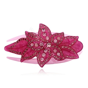 Hair Jewelry Rhinestone Crystal Flower Hairpin Hair Clip Claw Clamp - Purple