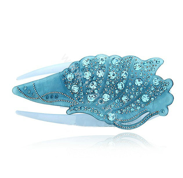 Hair Jewelry Rhinestone Crystal Ice cream Hairpin Hair Clip Claw Clamp - Blue