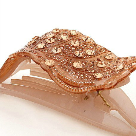 Hair Jewelry Rhinestone Crystal Ice cream Hairpin Hair Clip Claw Clamp - Coffee