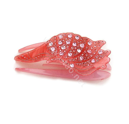 Hair Jewelry Rhinestone Crystal Ice cream Hairpin Hair Clip Claw Clamp - Pink