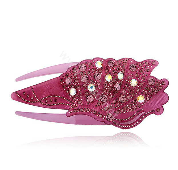 Hair Jewelry Rhinestone Crystal Ice cream Hairpin Hair Clip Claw Clamp - Purple