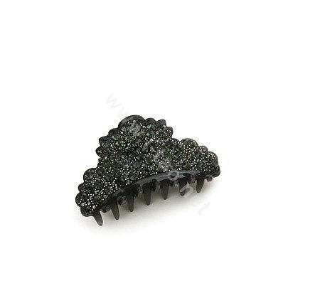 Hair Jewelry Sparkly Crystal Full Rhinestone Hair Clip Claw Clamp - Black