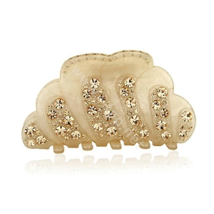 Hair Jewelry Sparkly Crystal Rhinestone Hair Clip Claw Clamp - Champagne