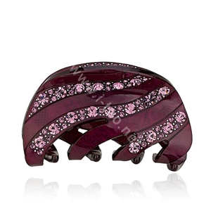 Hair Jewelry Sparkly Diamond Crystal Rhinestone Hair Clip Claw Clamp - Purple