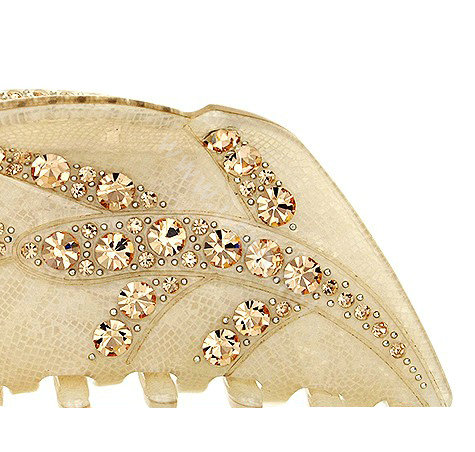 Hair Jewelry Tree leaf Rhinestone Crystal Hair Clip Claw Clamp - Champagne