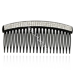 Hair Jewelry Crystal Rhinestone Resin Hair Pin Comb Clip - Black