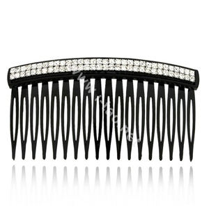 Hair Jewelry Crystal Rhinestone Small Resin Hair Pin Comb Clip - Black