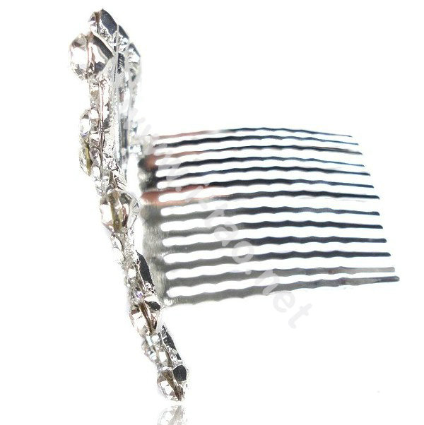 Crown Alloy Bride Hair Accessories Crystal Rhinestone Hair Pin Clip Combs - Blue