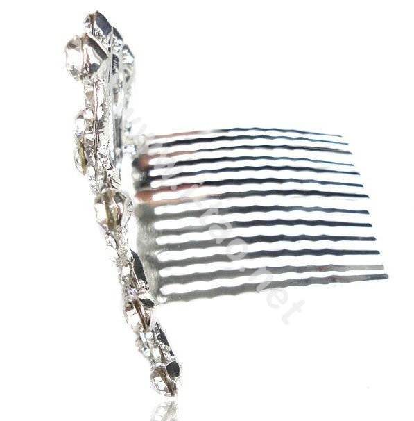 Crown Alloy Bride Hair Accessories Crystal Rhinestone Hair Pin Clip Combs - Multicolor