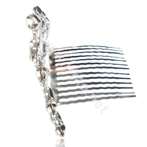 Crown Alloy Bride Hair Accessories Rhinestone Crystal Hair Pin Clip Combs - Multicolor
