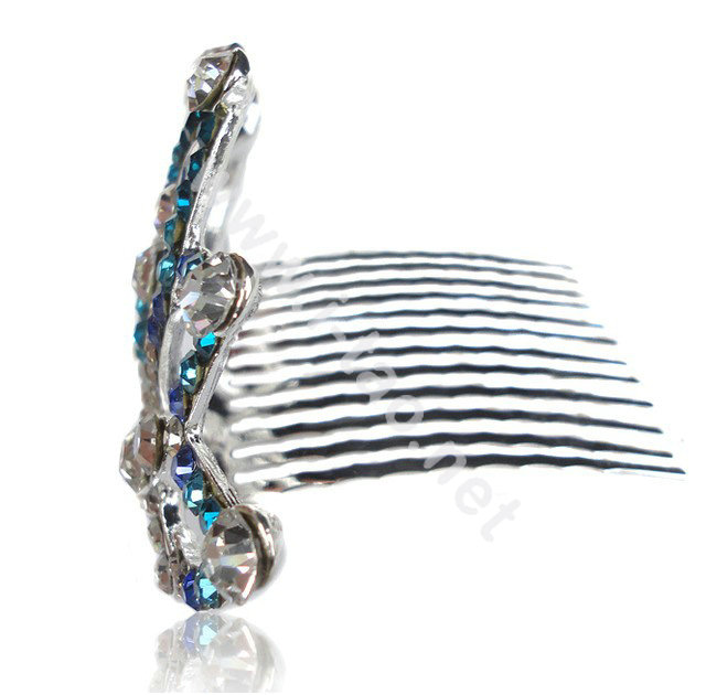 Hair Accessories Crystal Rhinestone Alloy Crown Hair Pin Clip Combs - White