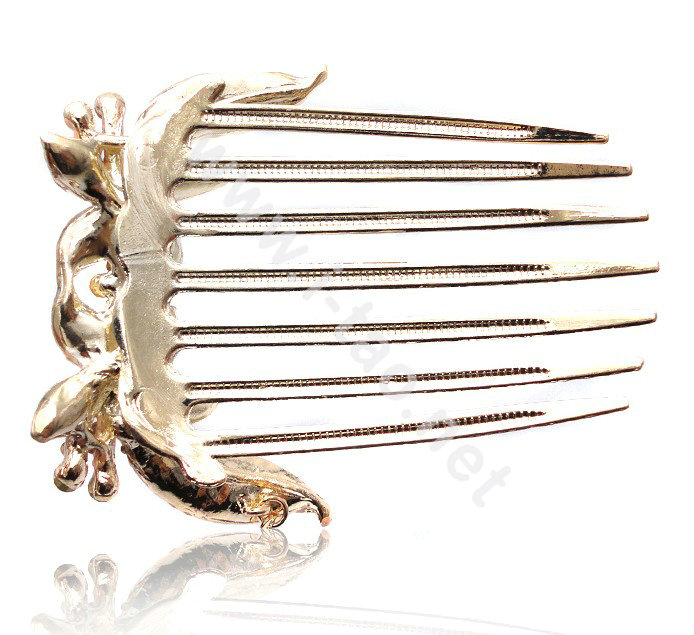 Hair Accessories Crystal Rhinestone Flower Alloy Hair Clip Combs - Pink