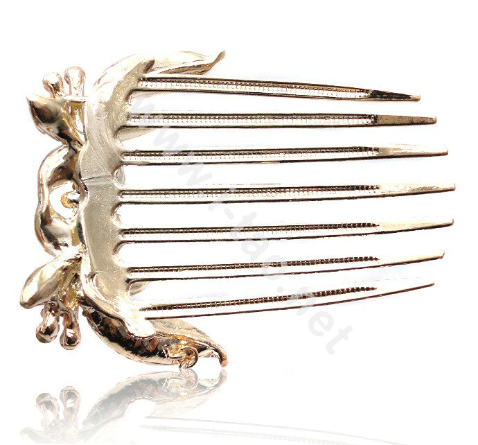 Hair Accessories Crystal Rhinestone Flower Alloy Hair Clip Combs - Puple