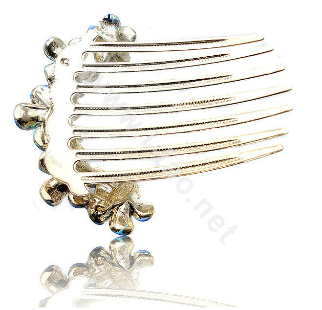 Hair Accessories Rhinestone Crystal Flower Alloy Hair Clip Combs - Pink