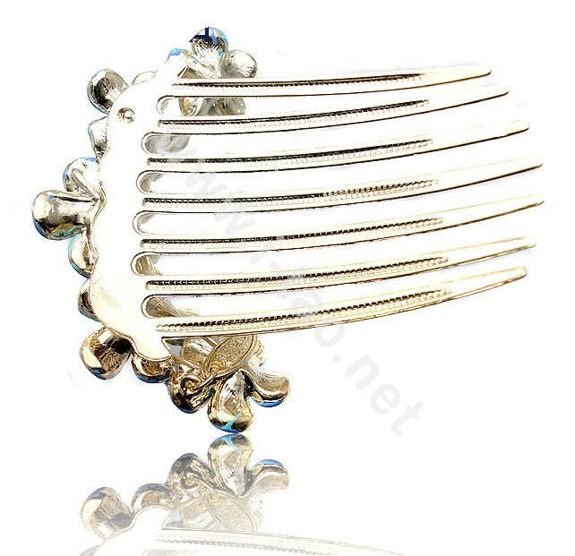 Hair Accessories Rhinestone Crystal Flower Alloy Hair Clip Combs - Purple