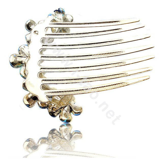 Hair Accessories Rhinestone Crystal Flower Alloy Hair Clip Combs - White