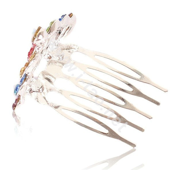 Mini Crown Alloy Hair Accessories Rhinestone Crystal Hair Pin Clip Combs - Blue