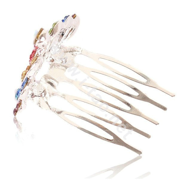 Mini Crown Alloy Hair Accessories Rhinestone Crystal Hair Pin Clip Combs - Multicolor