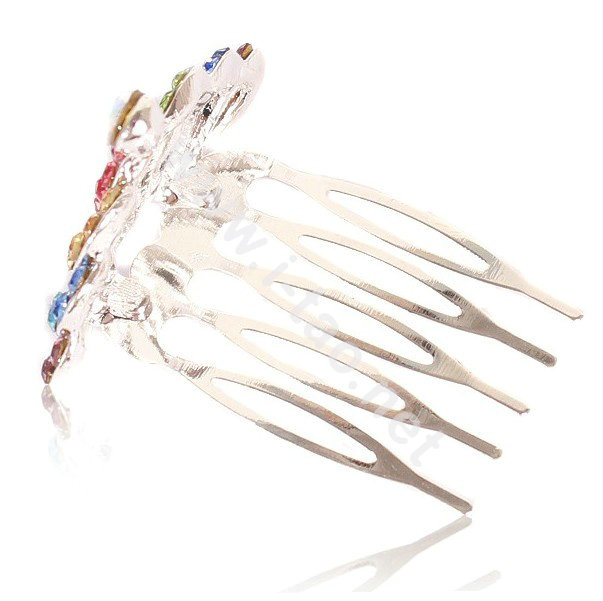 Mini Crown Alloy Hair Accessories Rhinestone Crystal Hair Pin Clip Combs - White