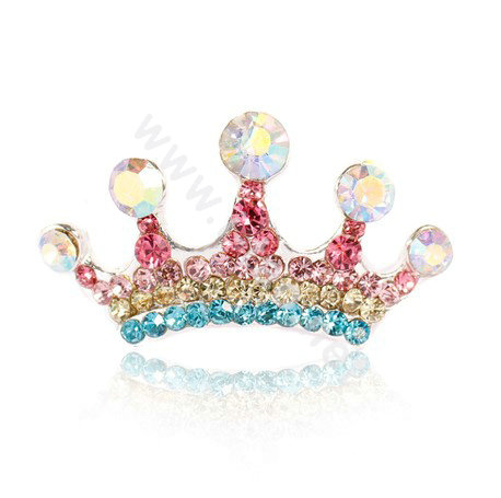 Mini Crown Hair Accessories Alloy Crystal Rhinestone Hair Pin Clip Combs - Multicolor
