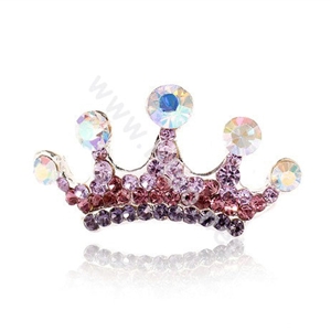 Mini Crown Hair Accessories Alloy Crystal Rhinestone Hair Pin Clip Combs - Purple