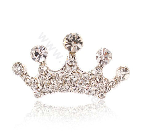 Mini Crown Hair Accessories Alloy Crystal Rhinestone Hair Pin Clip Combs - White